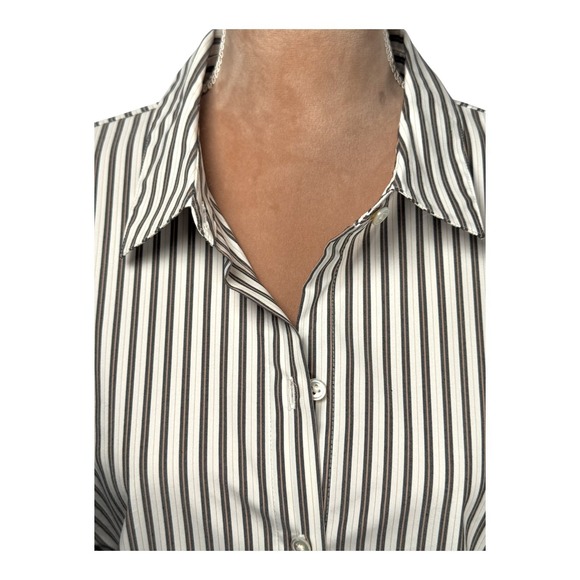 J. Jill Tops - NEW J. Jill Womens Button Down Top Sz XL Black Striped Shirt Office‎ Career Fall